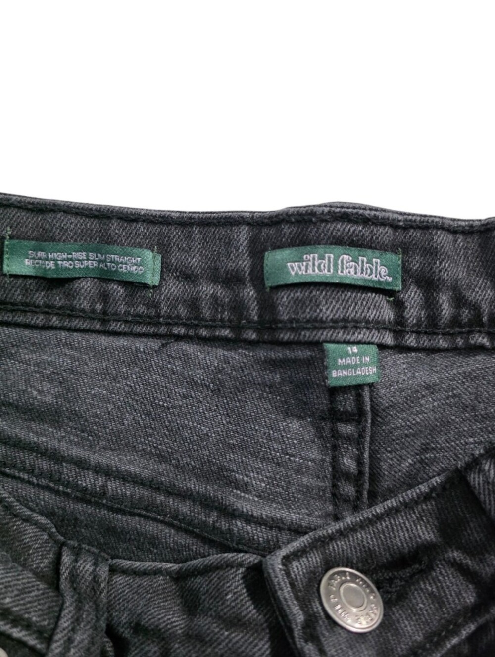 wild fable High Rise Straight Black Washed Denim Jeans - Picture 3 of 6